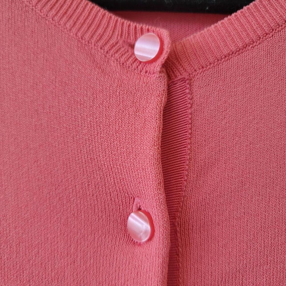 Ann Taylor Pink Knit Cardigan Classic Preppy Size S - Picture 4 of 8
